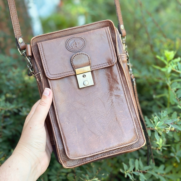 Vintage Crossbody Purse and Organizer - brown Leather - Picture 6 of 9
